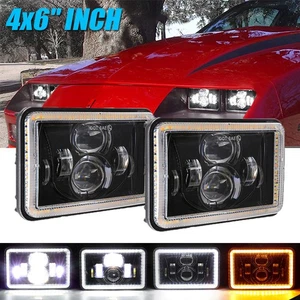 2X 4x6" LED Headlights Hi/Lo Beam White DRL For Dodge Dakota Pickup 1987-1995 - Picture 1 of 12