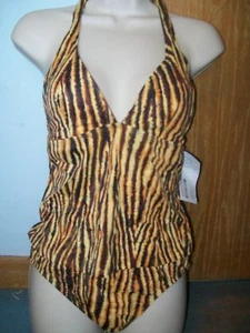 Traje de baño Carabella Bikini talla 8 tankini 2 piezas estampado animal - Imagen 1 de 2