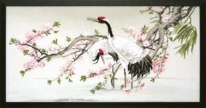 DIY Cross stitch kit "Cranes gather dew" - Picture 1 of 2