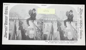 Photographing New York City 18 stories above 5th ave Reproduction stereoview U&U - Picture 1 of 2