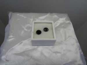 Loose Pair 8 Millimeter Round Faceted Natural Black Spinel - Picture 1 of 7