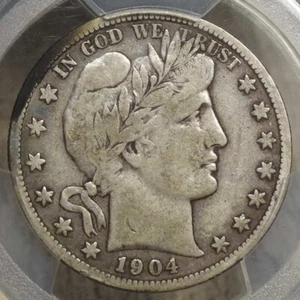 1904-S Barber Half Dollar, Fine, PCGS Certified Original Semi Key Date - Picture 1 of 9