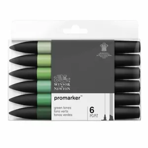 PROMARKER PANTONE PENNARELLI WINSOR&NEWTON SET 6 COLORI VERDI PANTONI MARKER - Foto 1 di 4