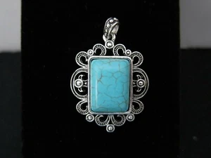 Pendentif turquoise naturelle VENDEUR USA ! - Photo 1/2