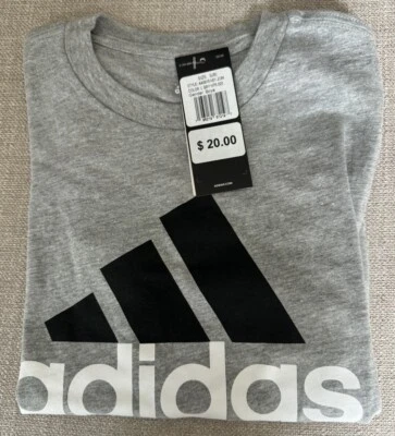 Adidas Boys' Logo T-shirt Charcoal Gray Small - Image 1 of 2