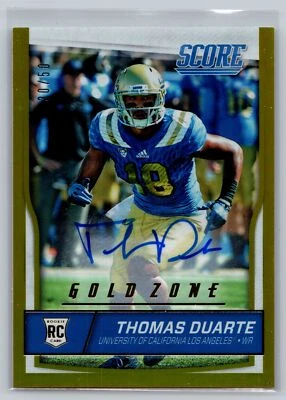 2016 Score #438 Thomas Duarte Rookie Signatures Gold Zone #/50 - Image 1 of 2