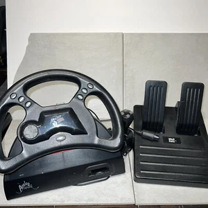 Mad Catz Analog Steering Wheel Foot Pedals Controller. For PS1/PS2/N64. Untested - Picture 1 of 13