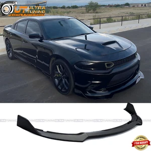 For 2015-2023 Dodge Charger SRT Scat Pack Front Bumper Lip Splitter Glossy Black - Picture 1 of 6
