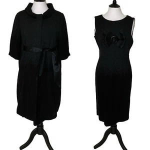 Abito e cappotto nero di design nuovo con etichette rrp774 euro OKY-COKY taglia 44 UK16 - Foto 1 di 15