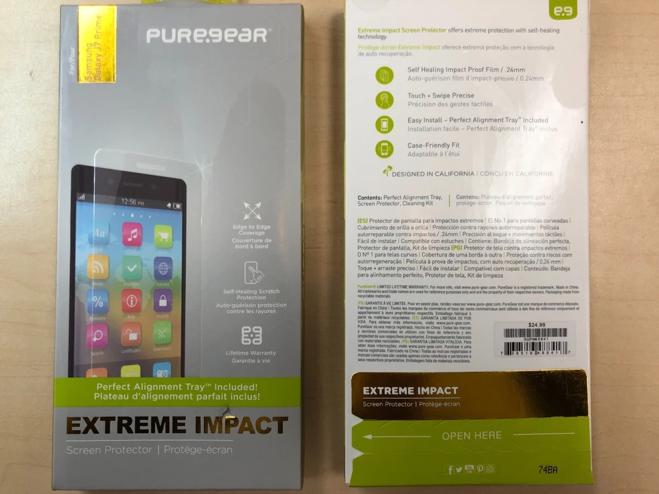 3X PureGear Extreme Impact Screen Protector for Samsung Galaxy J7 Prime  3pc - Image 1 of 1