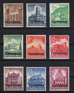 Luxemburg Deutsche Besetzung postfrisch 1941 Mi 33-41 Sc NB1-NB9 Burgen ** - Bild 1 von 2