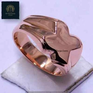 X Cross Copper Signet Ring, men's Women Jewelry Copper Criss Cross Band Gift - Picture 1 of 6