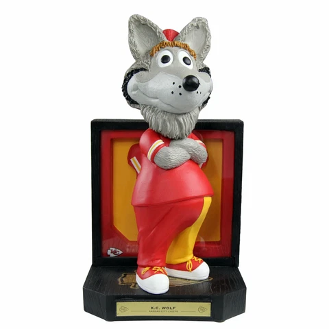 KC Wolf Kansas City Chiefs Mascot Framed Jersey Bobblehead NFL Cover