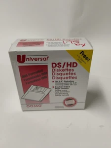 Disquetes universales DS HD 3,5 pulgadas con formato IBM caja de 10 SELLADOS NUEVOS - Imagen 1 de 3