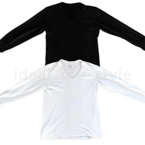 Camiseta UNIQLO HEATTECH Algodón Extra Cálida Cuello en V Mangas Largas S-4XL 461234 Nueva con Etiquetas - Imagen 1 de 18