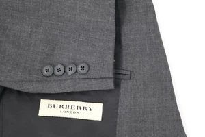 Burberry Sport Coat Mens 44R Millbank Abiyo Wool Two Button Gray Made in Italy - Picture 1 of 17