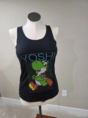 Nintendo Yoshi Womens Racerback Tank Top Black Size L Official Licensed Product - Image 1 of 4