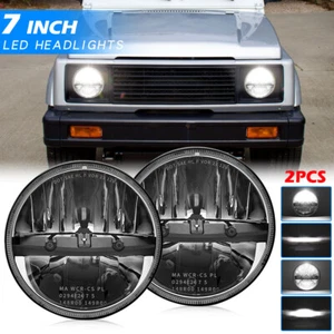 Pair DOT 7"inch Round LED Headlights Hi/Lo Beam Fit For Suzuki Samurai 1986-1995 - Picture 1 of 17
