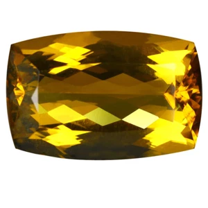 15,22 ct ÉNORME ! Très bon coussin (20x13 mm) Brésil jaune doré héliodore béryl - Photo 1/2