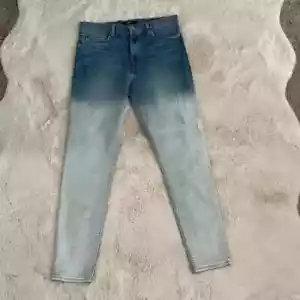 Pantalones de mezclilla para mujer Hudson BLUE OMBRE Barbara cintura alta ajuste súper ajustados talla 31 nuevos con etiquetas - Imagen 1 de 8