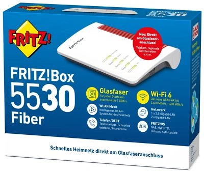 AVM FRITZ!Box 5530 Glasfaser WiFi 6 Mesh Fiber AON GPON XGS Ausstellungsstück🔝 - Bild 1 von 4