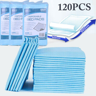120PK Large Disposable Underpads Heavy Absorbency 60x90cm Incontinence Pad Mat • 76.47$