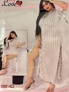 women's belly dance Costume Beaded dress Egyptian Abaya Fit S M L - Picture 1 of 24