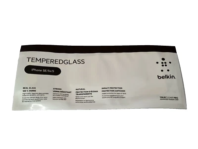 Tempered Glass Protector  -  iPhone SE/5s/5  -  Belkin  -  New & Sealed - Image 1 of 4