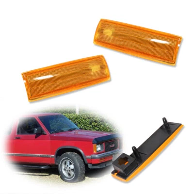 Luces marcadoras de esquina laterales con lente ámbar 2 piezas para Chevy S10 GMC Jimmy S15 Oldsmobile Foto 1 de 4