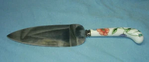 Villeroy & Boch AMAPOLA Cake Knife Server Prill Poppies Blue White Orange EUC - Picture 1 of 7