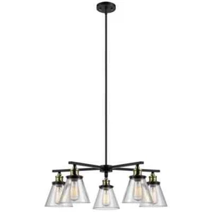Globe Electric Jackson 5-Light Oil Rubbed Bronze and Antique Brass Chandelier - Picture 1 of 7