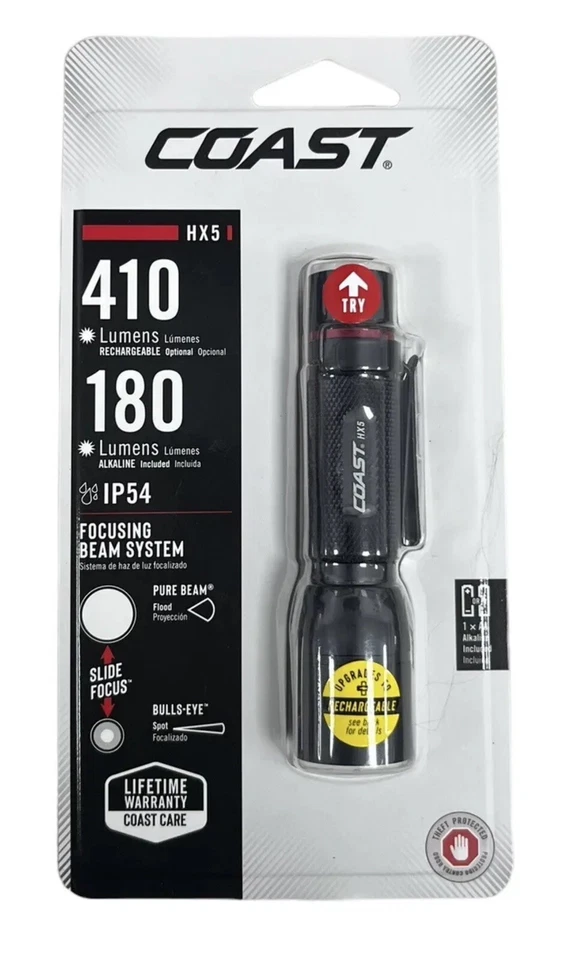 Coast High PERFOMANCE Pure Beam LED Flashlight Model Hx5