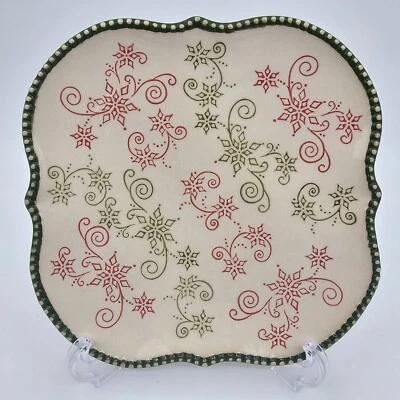 Temp-tations By Tara Festivo Floral Encaje Navidad - Rojo/Blanco/Verde 8" Plato Foto 1 de 4