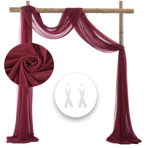 Arch Party Draping Curtain Wedding Ceremony Decor Sheer Tulle Backdrop 2.5*18FT - Picture 1 of 16