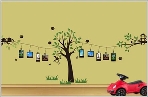 Wandtattoo wandaufkleber wandsticker wohnzimmer Baum Affe Bilderrahmen  wbm47 - Picture 1 of 1