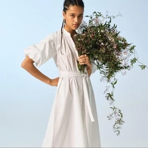 Vestido Camisa BANANA REPUBLIC 288598 Popelina Manga Abullonada Blanco Talla XL - Imagen 1 de 2