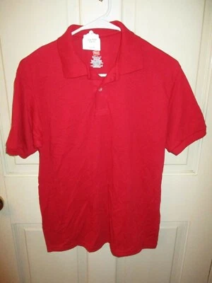 852J2 Hanes R054Y Boys Comfort Blend EcoSmart Polo Shirt Youth XL Red - Image 1 of 2