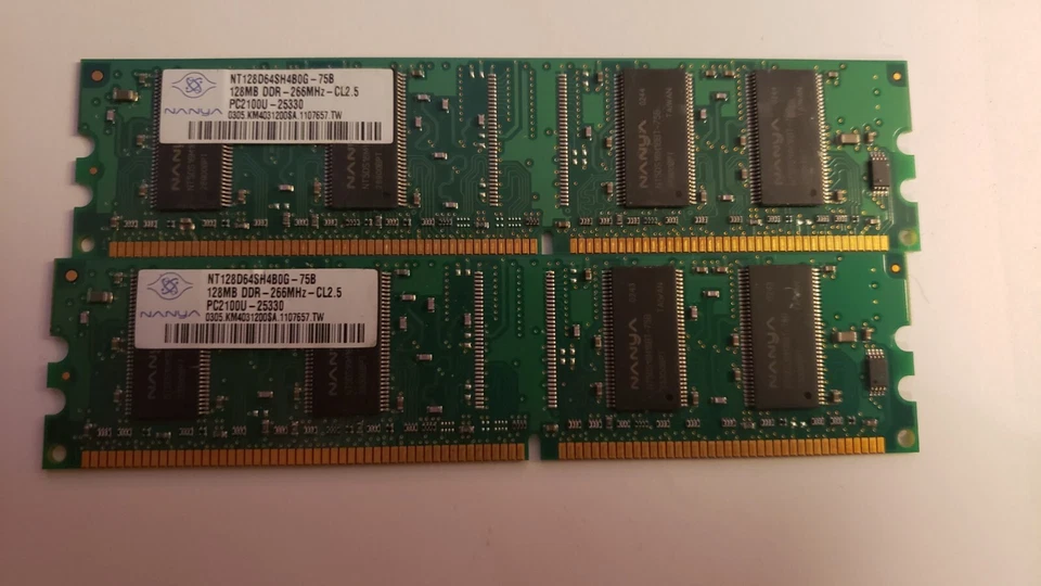 Nanya 128MB PC2100 DDR-266MHz non-ECC CL2.5 184-Pin NT128D64SH4B0G-75B - Image 1 of 1