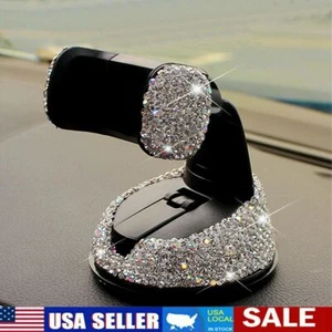 1Pcs Car Phone Holder Dashboard Stand Crystal Bling Girls Interior Accessories - Zdjęcie 1 z 11