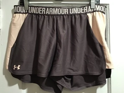 Under Armour Women's UA Brown Play Up 2.0 Athletic Workout Shorts 1292231 Sz XL  - Image 1 of 3