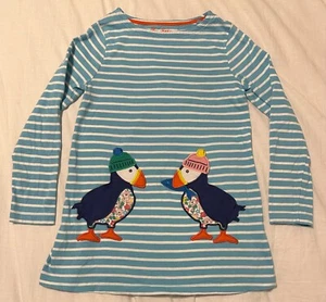 Mini Boden Puffins Pockets Applique Dress Girls Size 7/8 - Picture 1 of 3
