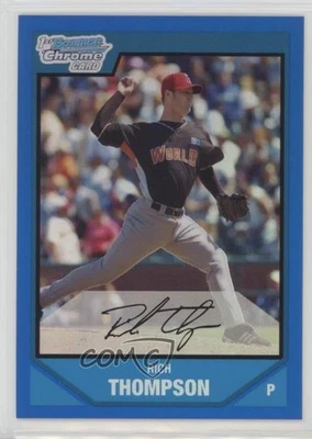 2007 Bowman Draft Chrome Picks Prospects Blue Refractor /199 Rich Thompson - Image 1 of 2