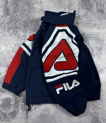 Vintage 90’s FILA Windbreaker Track Jacket Small Big Logo  - Image 1 of 4