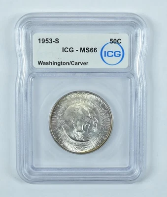 1953-S Washington Carver Commemorative Half Dollar MS66 ICG *0855 - Image 1 of 4