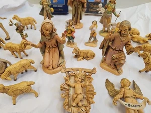 Vintage Fontanini Erbstück Krippe über 50 Teile Weihnachten Jesus Italien  - Bild 1 von 22