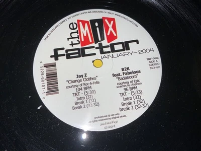 The Mix Factor VTG DJ Compilation Record LP Vinyl 2004 JAY Z, B2K, TLC, NO DOUBT - Image 1 of 4