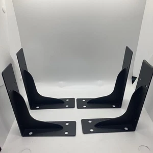 4 Black Wall Shelf Brackets 19cm X 14.2cm - Picture 1 of 7