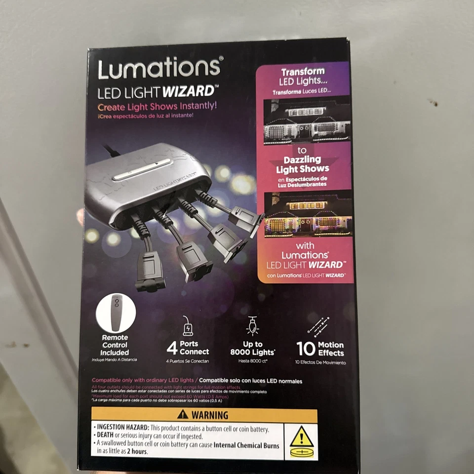 Lumations LED Light Wizard 4 Ports Plug & Play 10 Motion Effects w/Remote NIB - Image 1 of 1