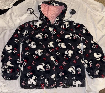 Chaqueta Disney Marie Aristocats Mujer Grande Negra Rosa Imitación Piel Con Capucha Cremallera Completa Foto 1 de 4