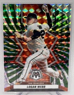 2022 Panini Mosaic Logan Webb FOTL Exclusive GREEN SWIRL Prizm /12 #180 - Image 1 of 2